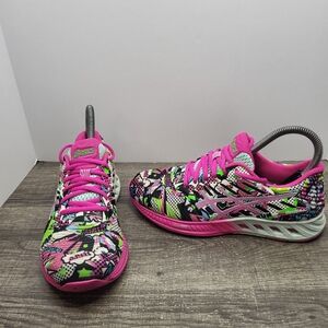 Asics Fuzex T6K8N Athletic Running Shoes Multi-Color Pink Women's Sz 6.5 Sneaker